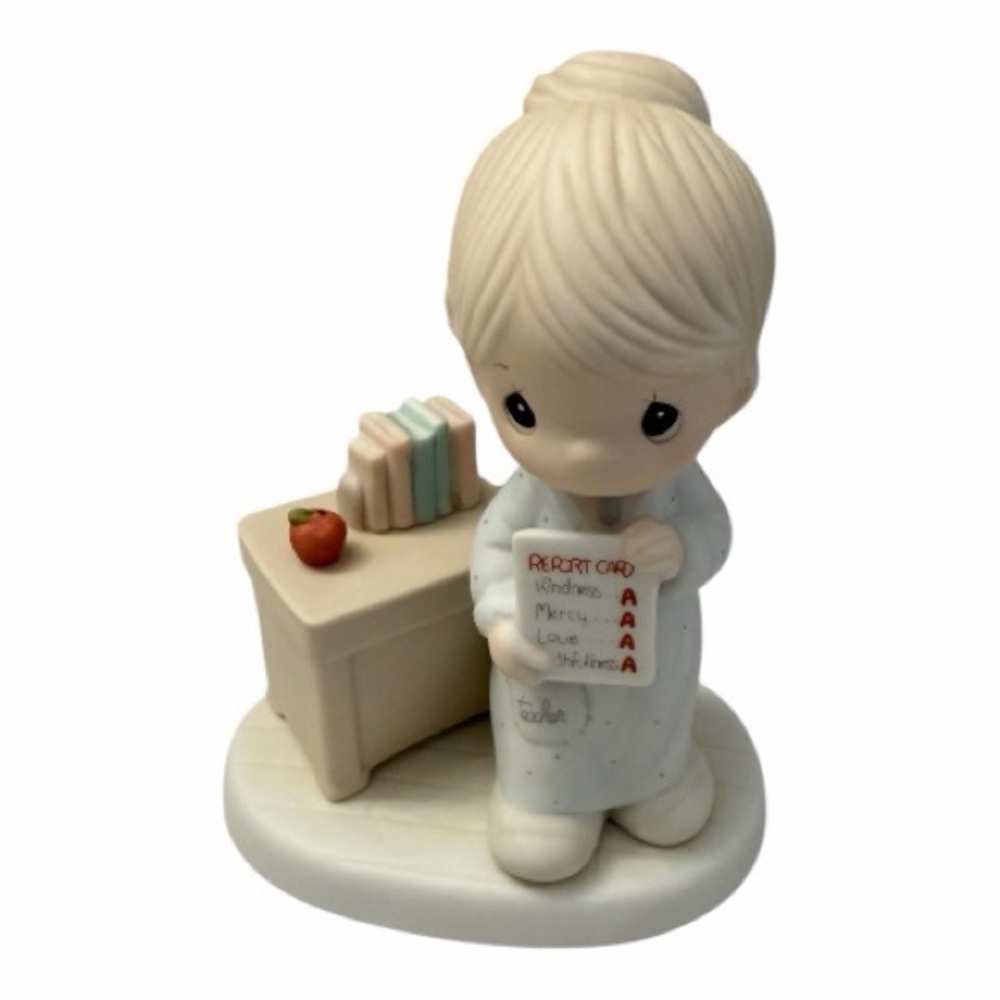 Precious Moments Love Never Fails Teacher Porcelain Figurine Vintage